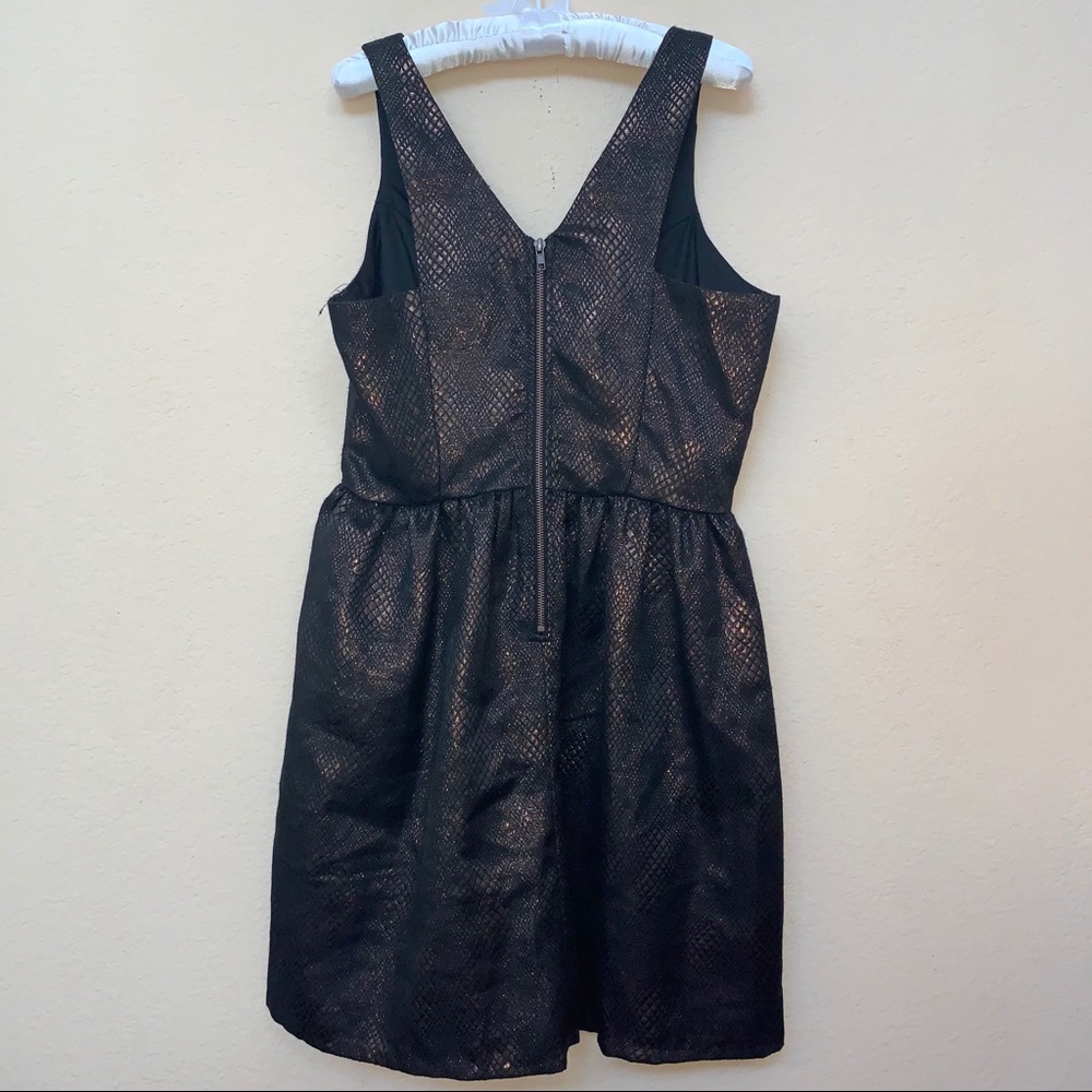 Bar III Copper Black Brocade Fit Flare Dress XXL B9/1 - Picture 9 of 12